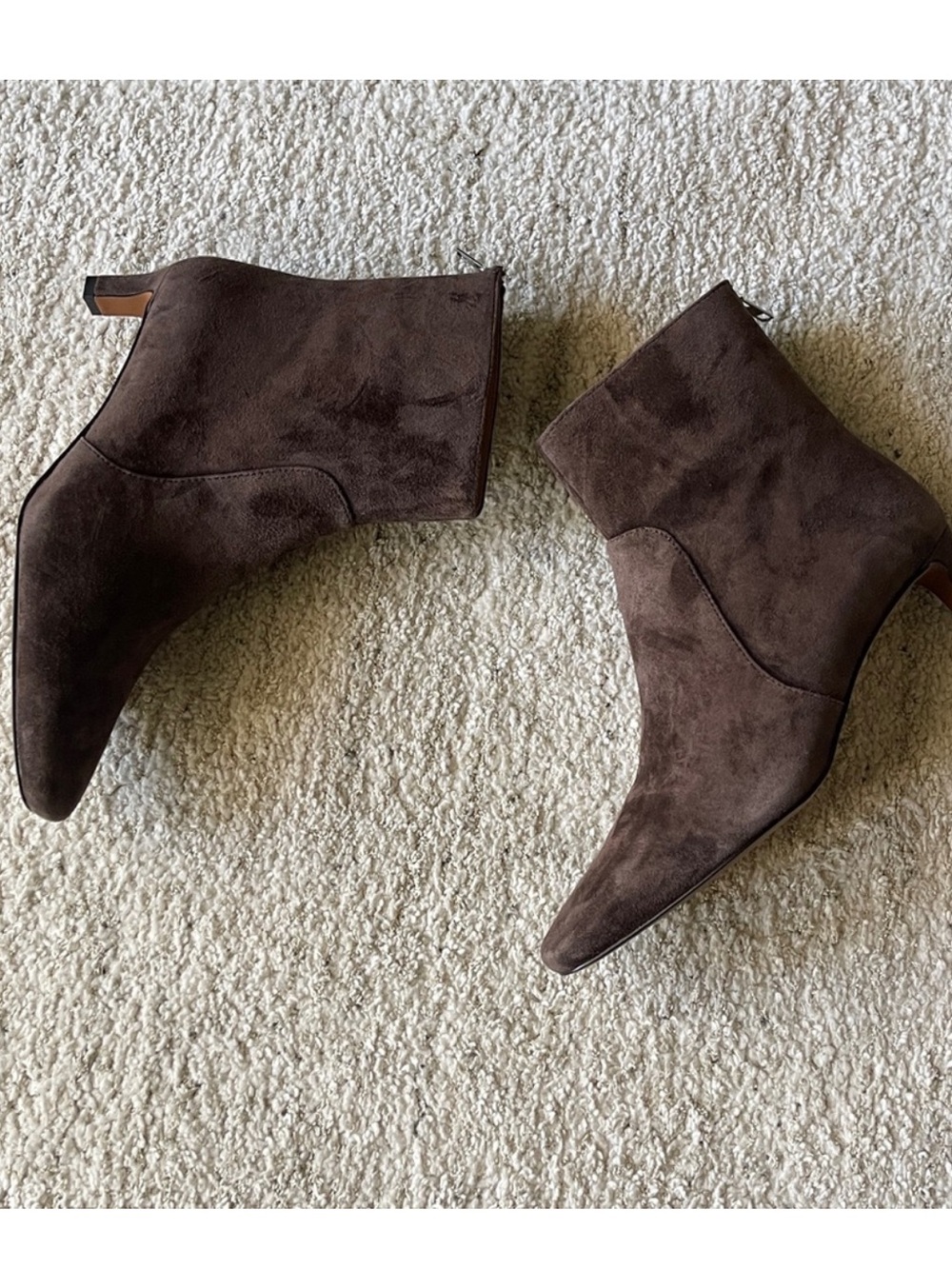 Madewell Dimes Kitten Heel Boots Brown Suede - Picture 5 of 9
